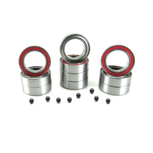 MR128-RZ/C 8x12x3.5 Precision High Speed Ceramic Hybrid RC Car Bearing with Si3N4 Balls, 1 Red Rubber Seal & 1 Metal Shield