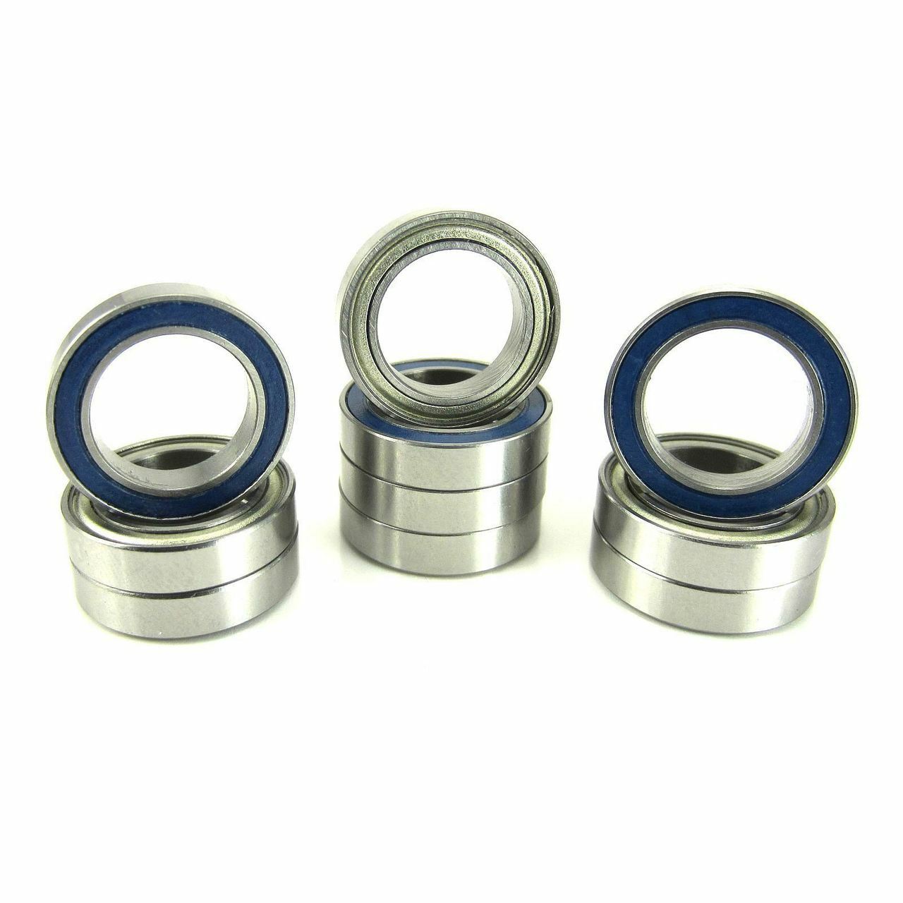 6701-RZ 12x18x4mm Precision High Speed RC Car Ball Bearing, Chrome Steel (GCr15) with 1 Blue Rubber Seals & 1 Metal Shield